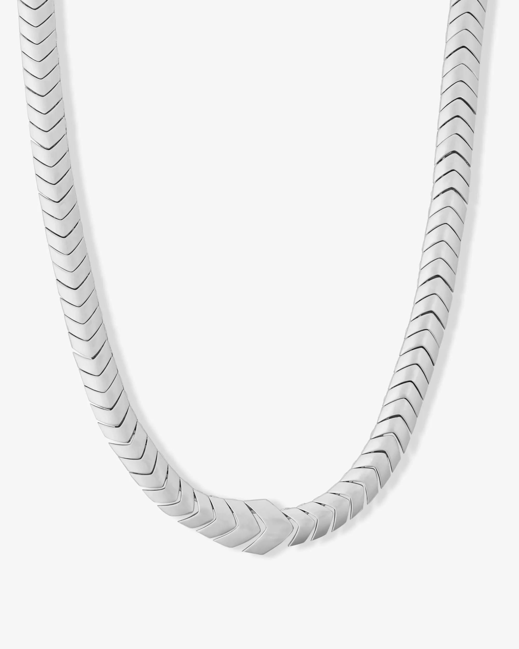 Serpent Herringbone Collar 18" - Silver