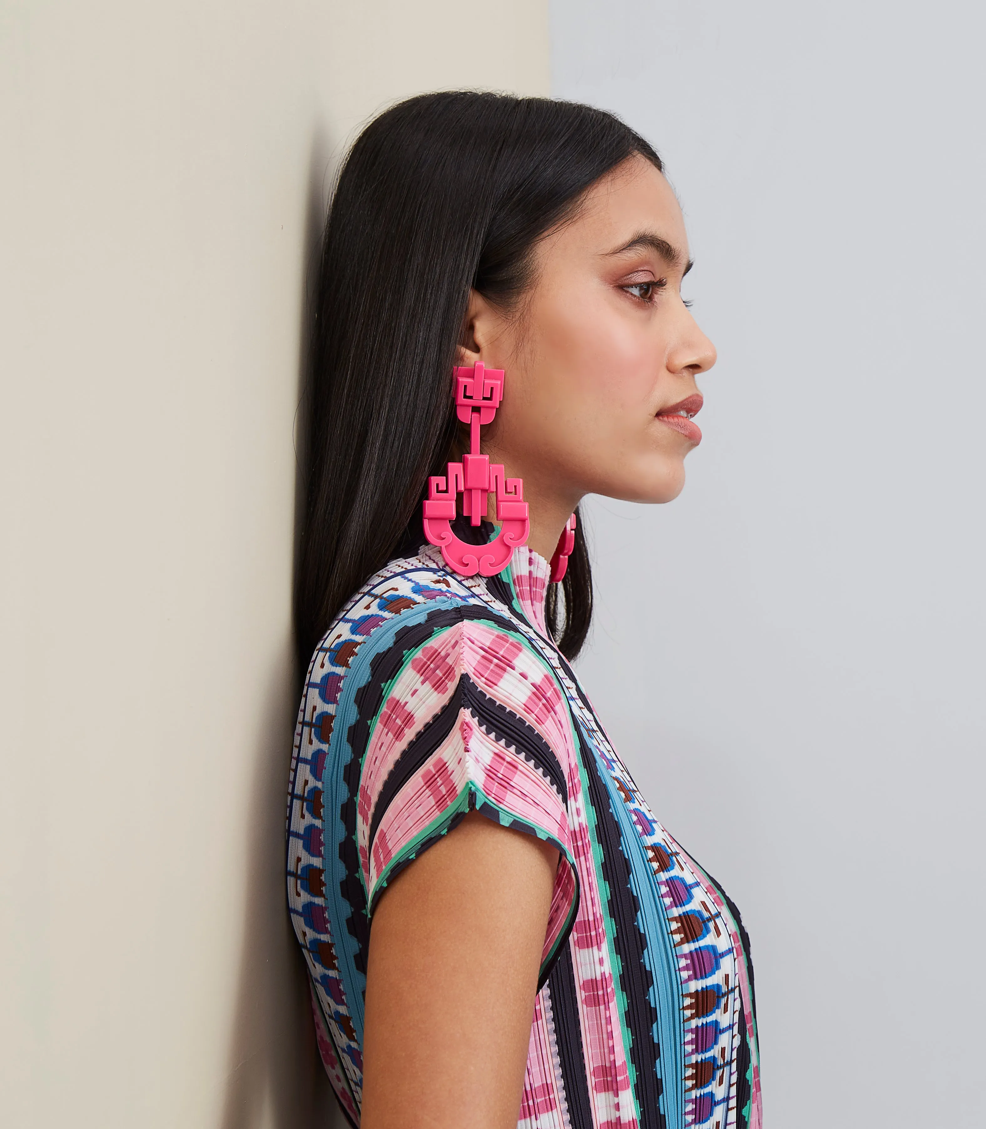 Shanghai Earrings - Hot Pink