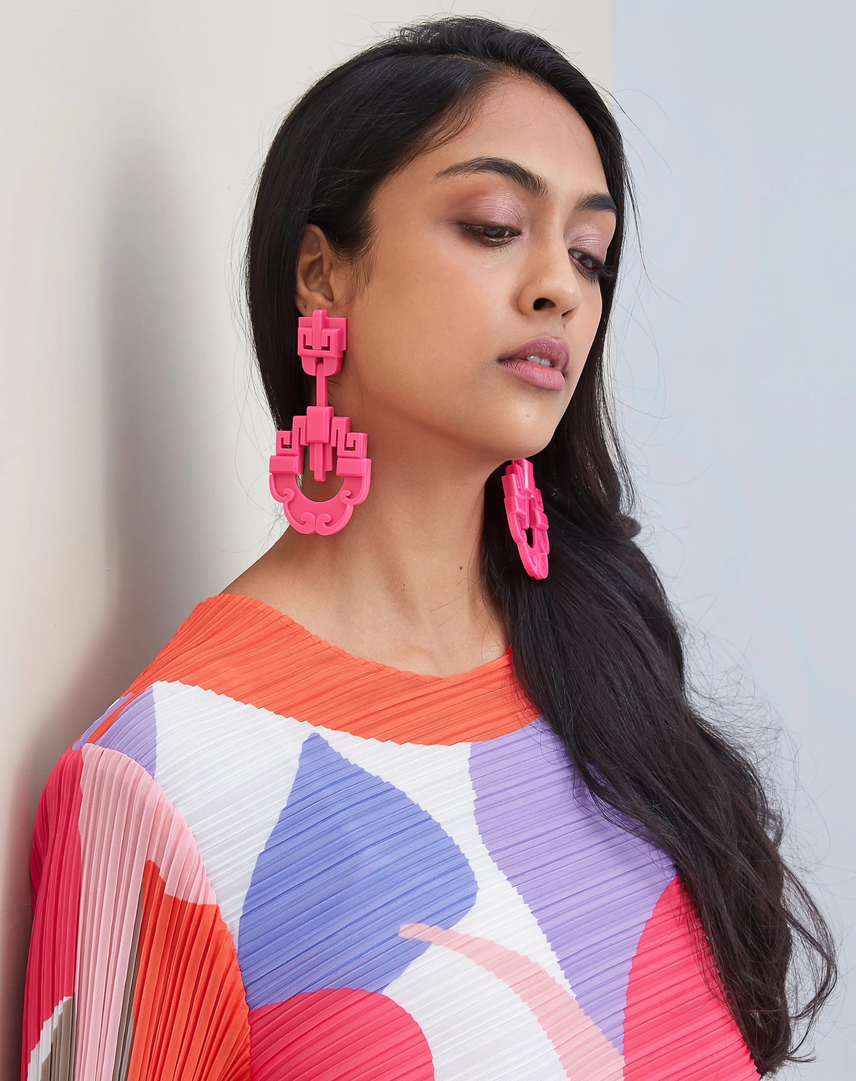 Shanghai Earrings - Hot Pink