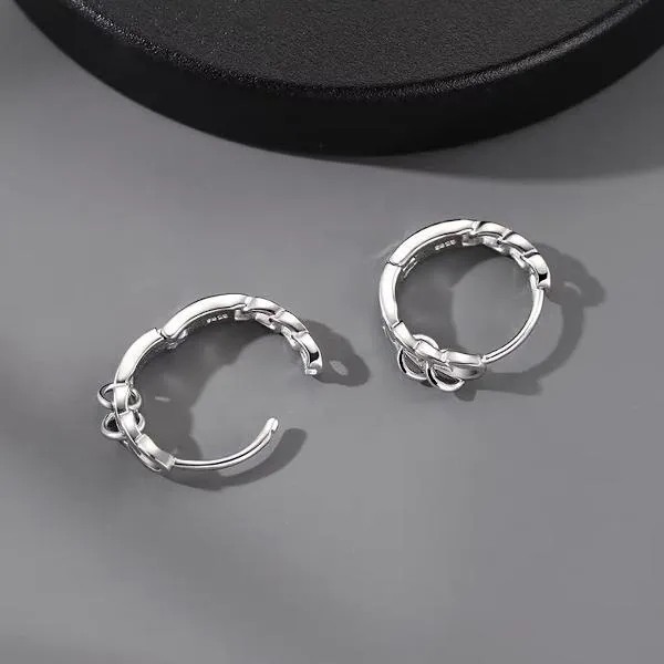 Silver Chain Hoop Earrings