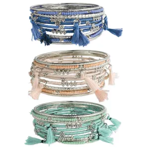 Silver Thread Wrapped Bangles