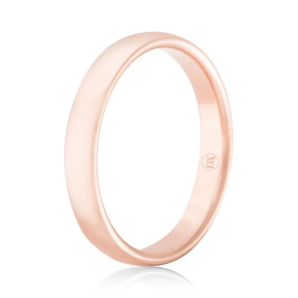 Soft Dome 3mm - 9ct Rose Gold