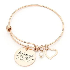 Stainless Steel Inspirational Quotes Bangle