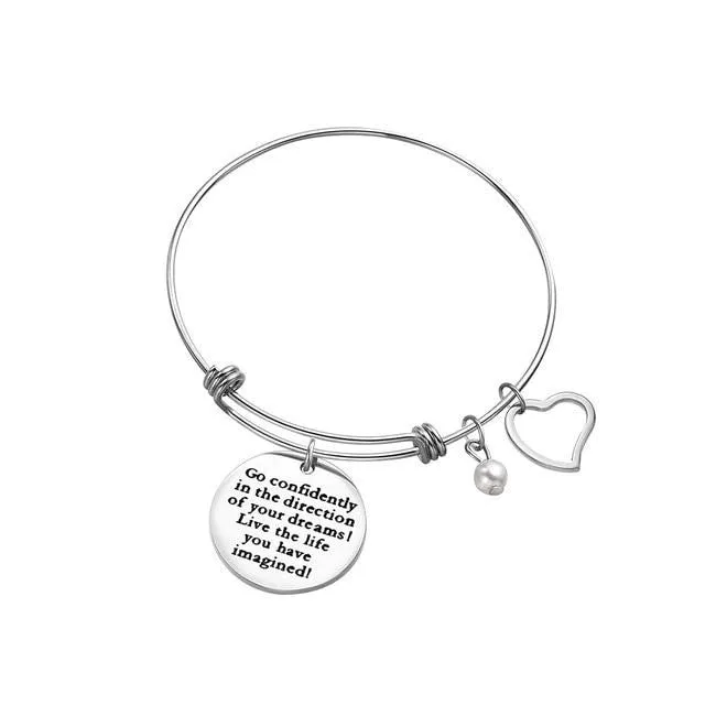 Stainless Steel Inspirational Quotes Bangle