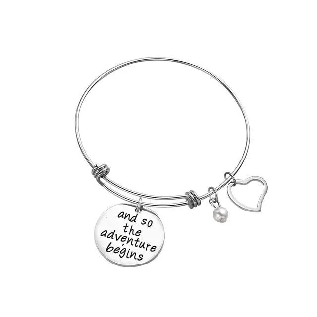 Stainless Steel Inspirational Quotes Bangle