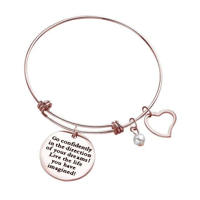 Stainless Steel Inspirational Quotes Bangle