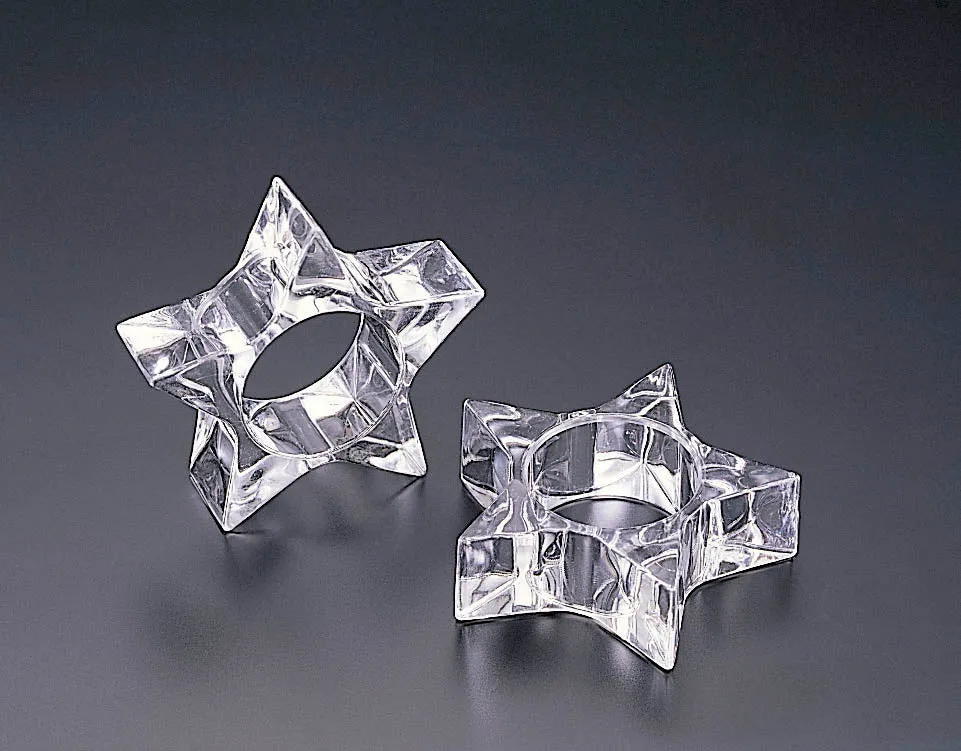 Star Lucite Napkin Rings (set of 4)