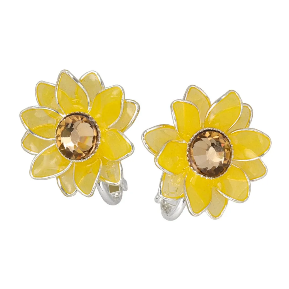 Sunflower Clip On Earrings