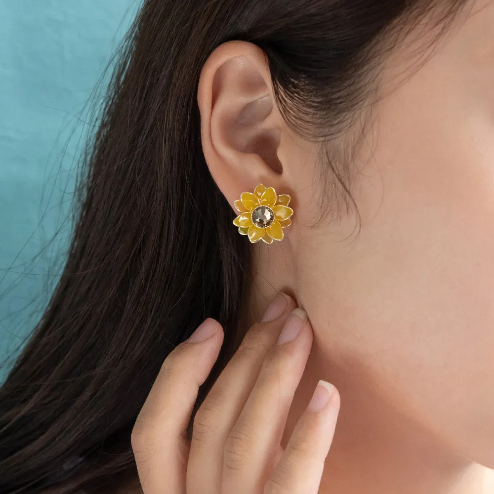 Sunflower Clip On Earrings