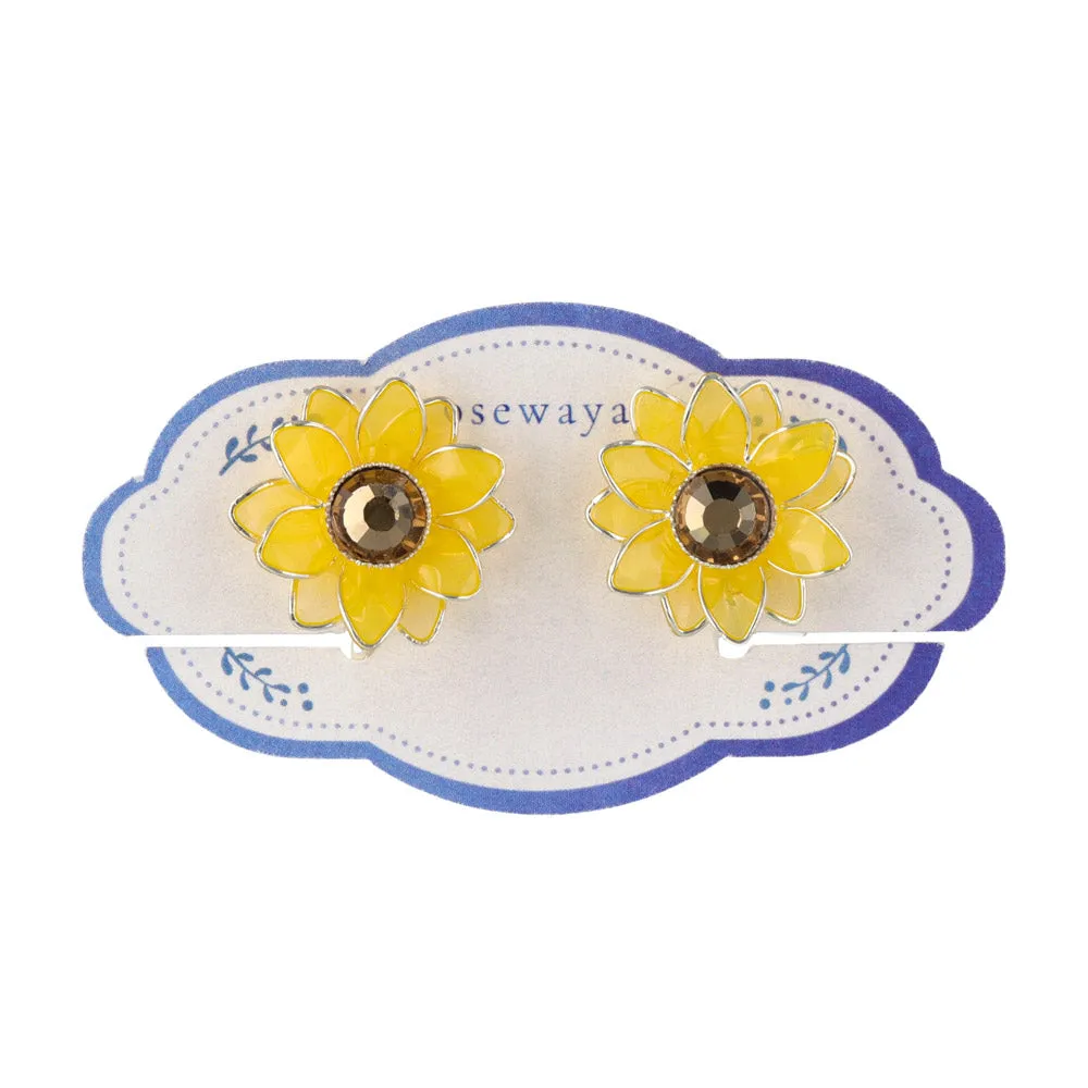 Sunflower Clip On Earrings