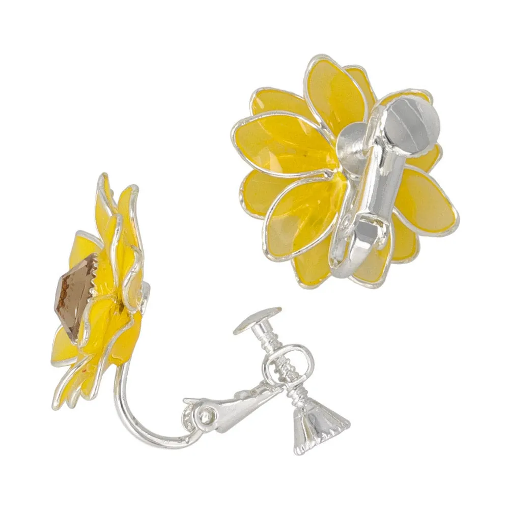 Sunflower Clip On Earrings