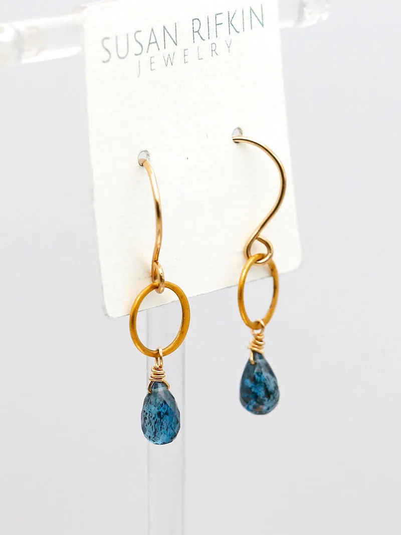 Susan Rifkin London Blue Topaz Teardrop Earrings | 14k Gold Filled