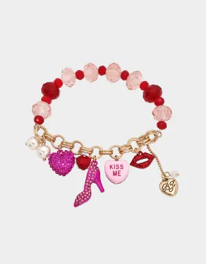 THINK PINK STRETCH CHARM BRACELET PINK