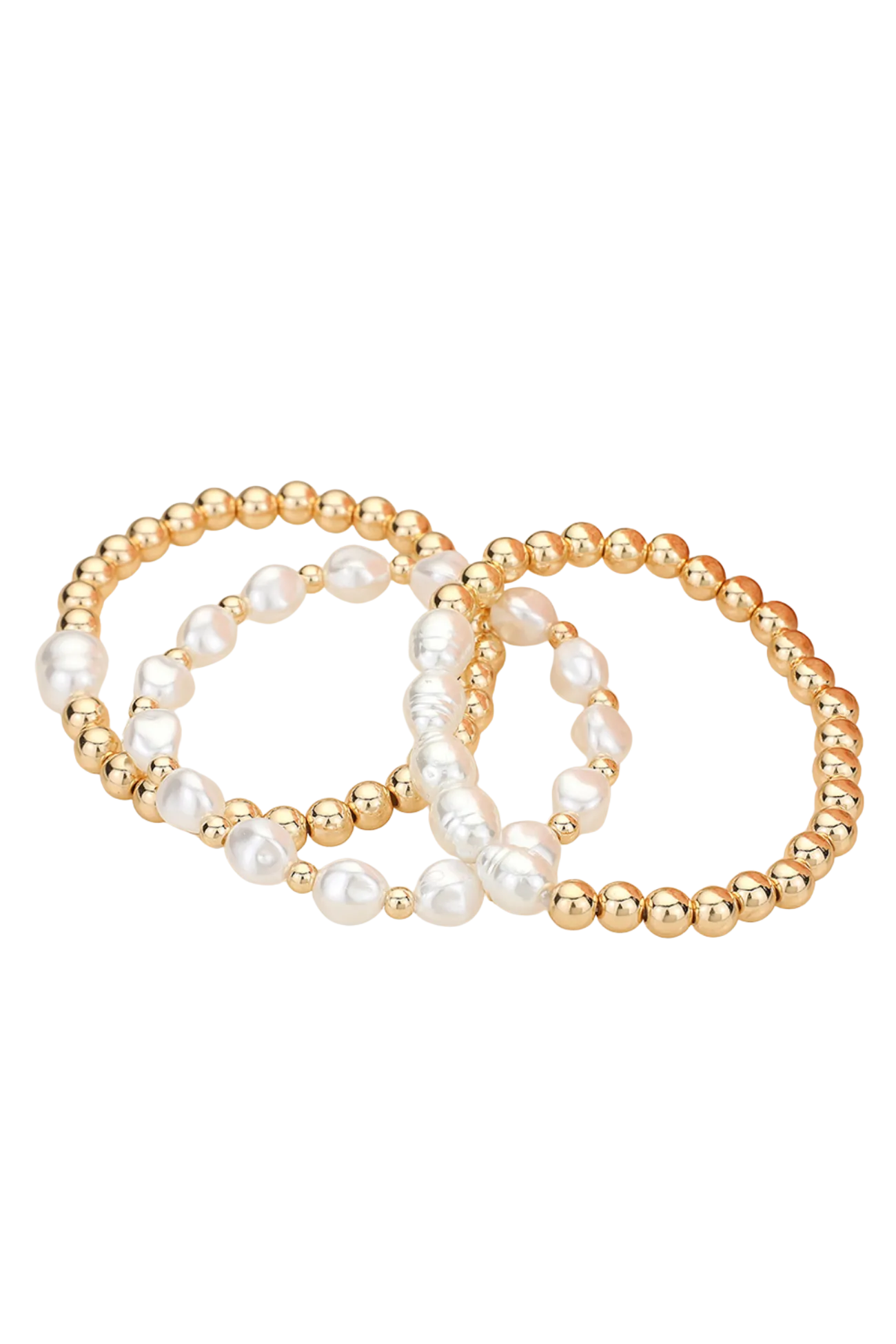 Tila Pearl Ball Beaded Stretch Multi Layered Bracelets