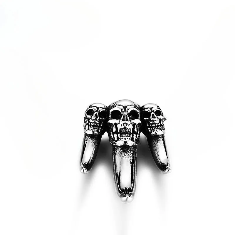 Titanium Steel Men's Skull and Ghost Tooth Pendants - Punk Personality Jewelry Wholesale