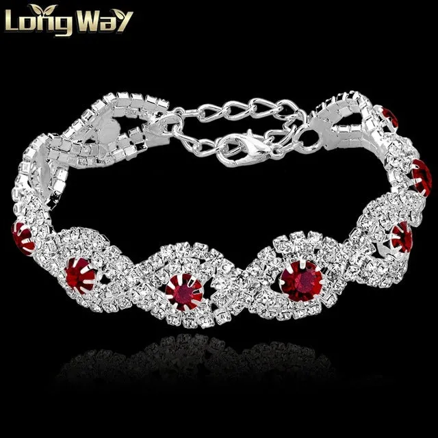 TOUCHEART Crystal Bracelets For Women Femme Silver color Charm Bracelets Bangles Wedding Jewelry With Stones 2017 SBR140169