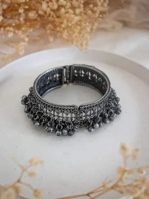 Trendy Silver Ghungroo Cuff Bracelet