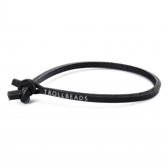 Trollbeads Black Single Leather Bracelet TLEBR-00056