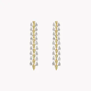 Two-Tone Pear Drop Earrings