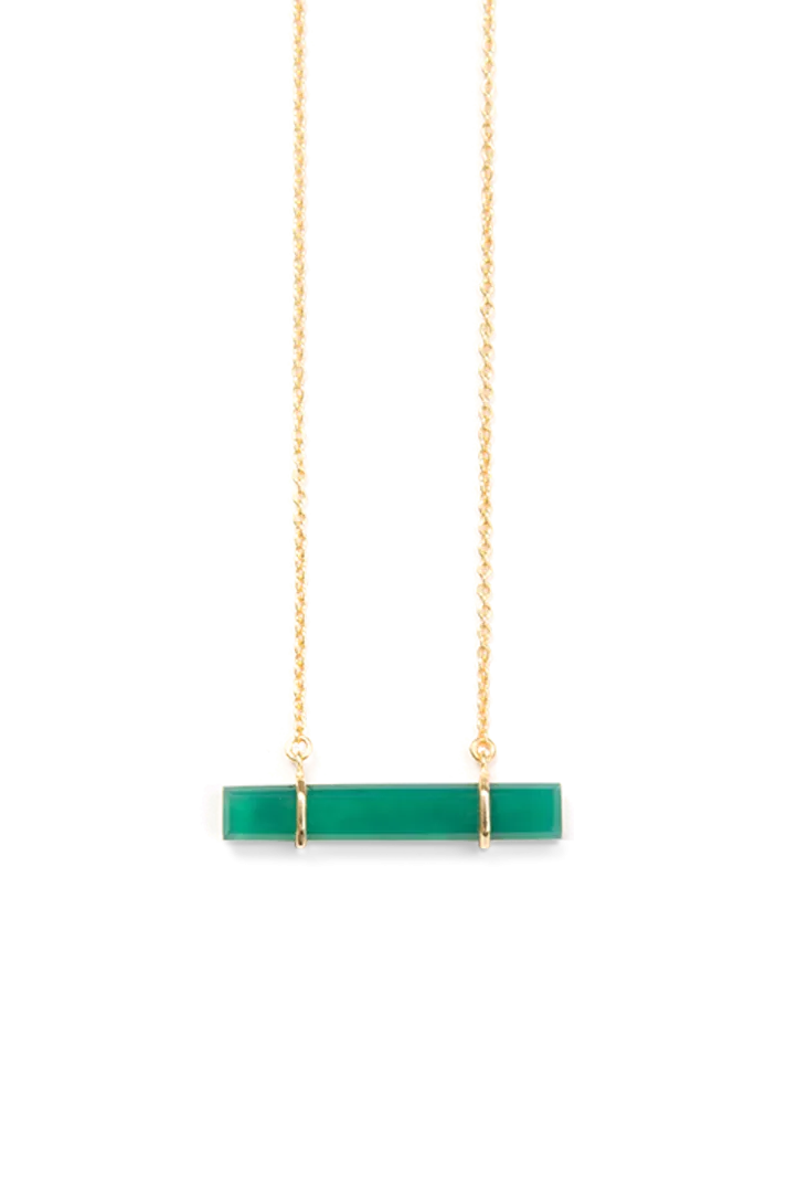 Urban Bar Necklace with Green Onyx