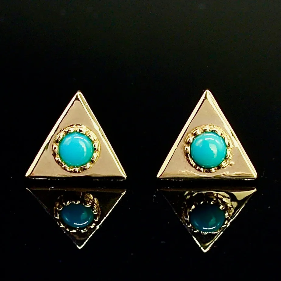 Vintage Art Deco Style Turquoise Earrings