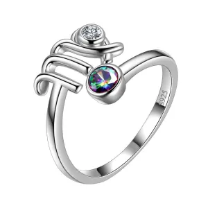 Virgo Zodiac Rings Women Girls Jewelry Birthday Gift Mystic Topaz 925 Silver