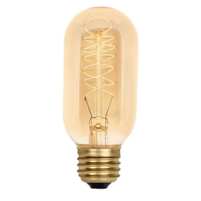 Westinghouse 0413800 60 Watt Incandescent T14 Decorative Amber - 2450 Kelvin - 120 Lumens - E26-Medium Base - 120 Volt - Card