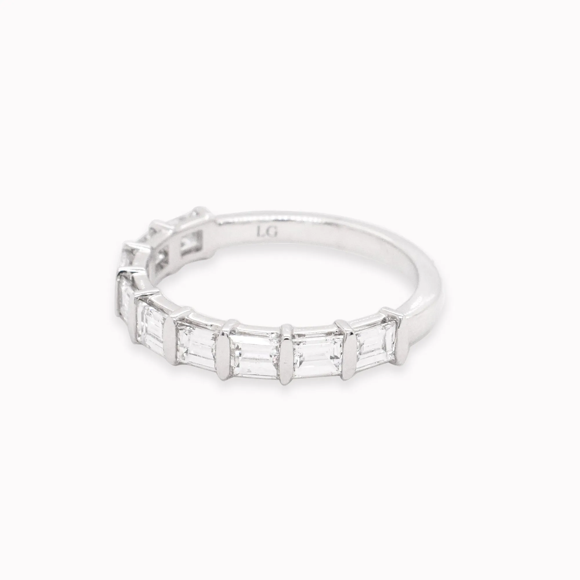 White Gold Baguette Anniversary Band