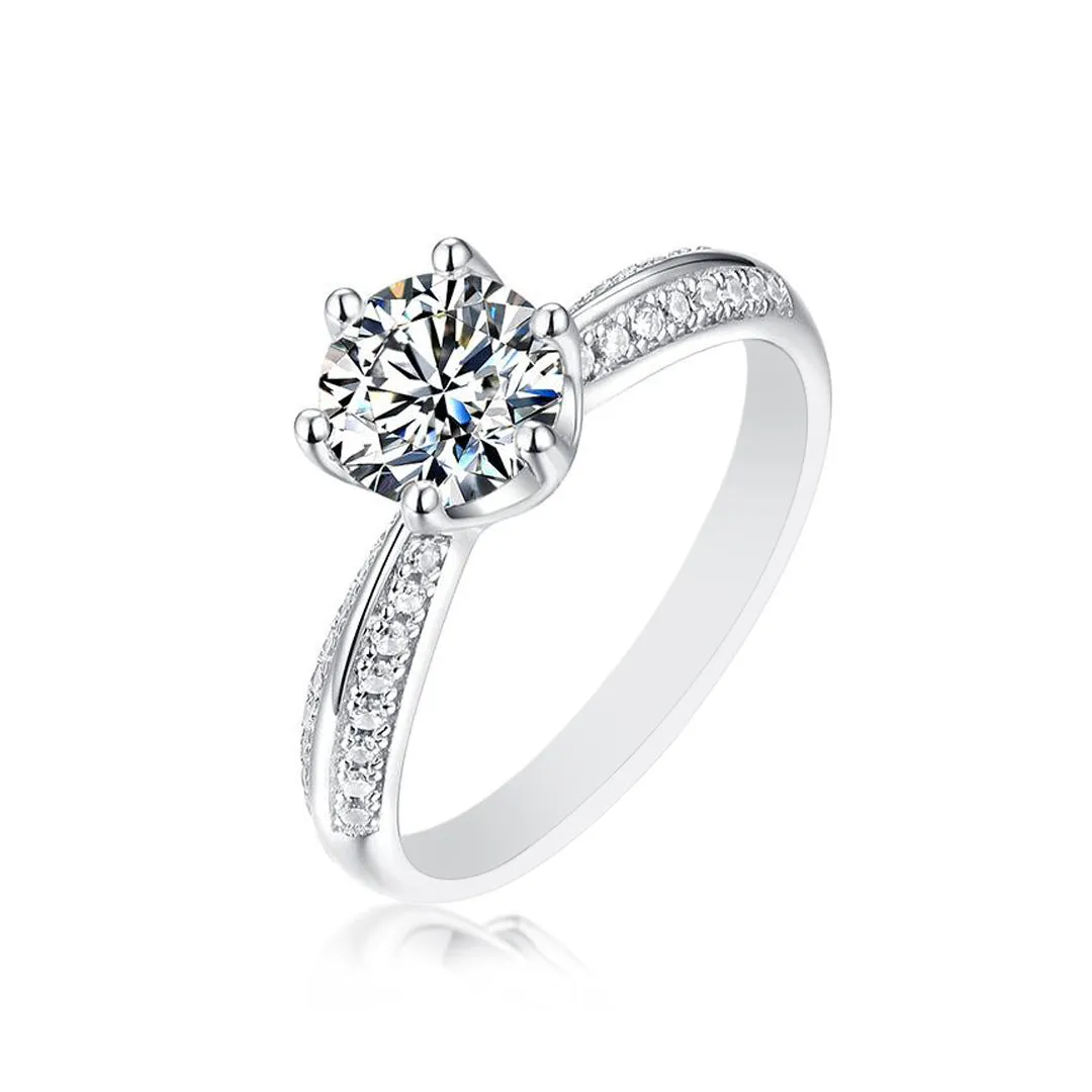 Wholesale Women's 2 CT Moissanite Pave Ring in 925 Sterling Silver