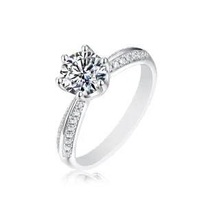 Wholesale Women's .5 CT Moissanite Pave Ring in 925 Sterling Silver