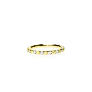 Yellow and White Diamond Ring