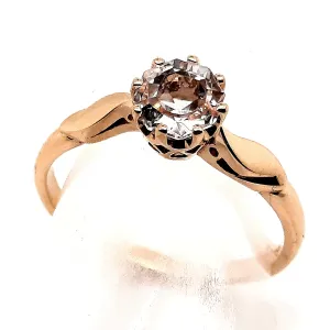 Yellow Gold Cubic Zirconia Solitaire Ring